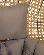 CIRA Hanging armchair with dark/light grey base with natural finish