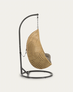 CIRA Hanging armchair with dark/light grey base with natural finish