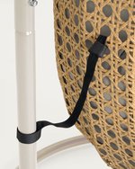 CIRA Hanging armchair with dark/light grey base with natural finish