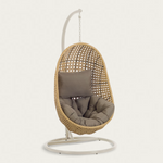 CIRA Hanging armchair with dark/light grey base with natural finish