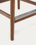 NINA Visoka stolica od punog bagremovog drva s walnut završnom obradom i bež užetom