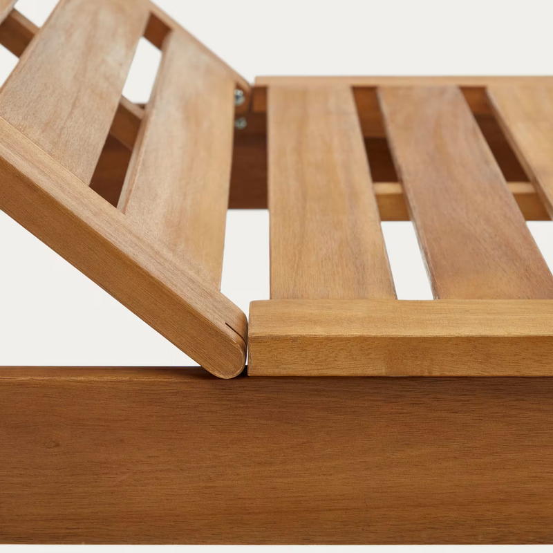 SULAMITA Outdoor sun lounger made from solid acacia wood