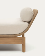 CATALINA Sun lounger, in beige cord and solid FSC acacia wood