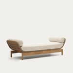 CATALINA Sun lounger, in beige cord and solid FSC acacia wood