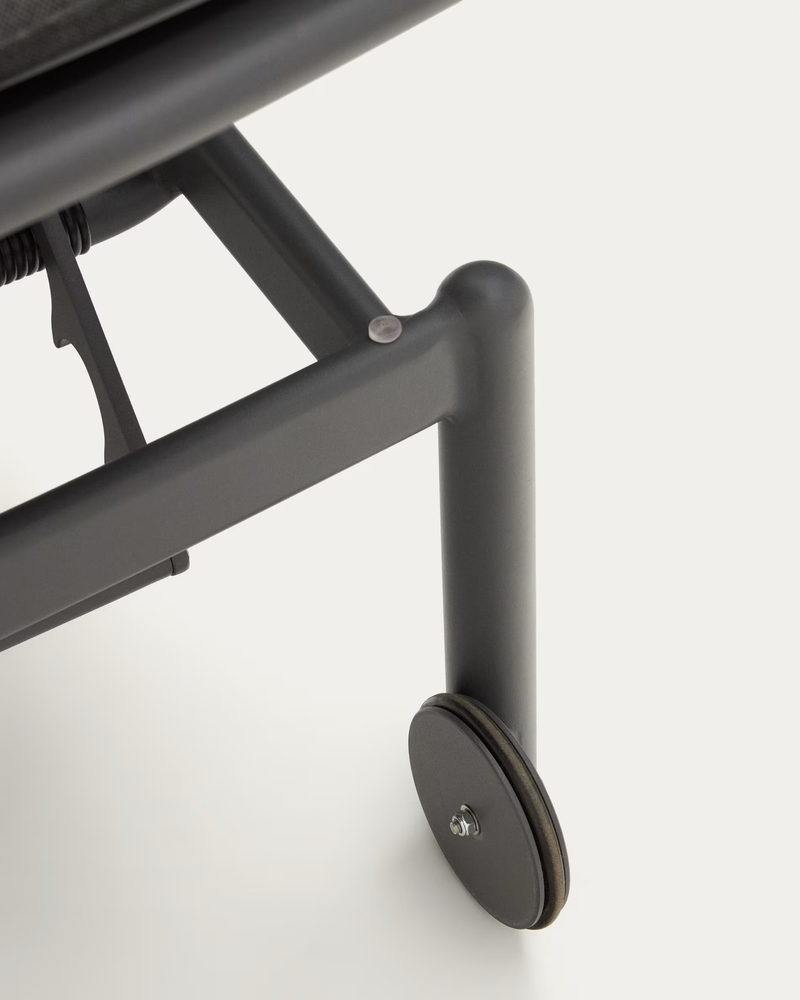 MARCONA Aluminium sun lounger in a black paint finish