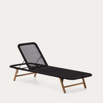 DANDARA Ležaljka s čeličnom konstrukcijom, bež užetom i nogama od punog bagremovog drva