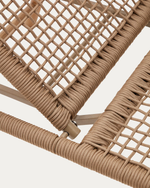 DANDARA Ležaljka s čeličnom konstrukcijom, bež užetom i nogama od punog bagremovog drva