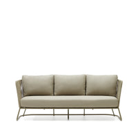 SACONCA 3-seater outdoor sofa made of cord and green galvanised steel, 189 cm