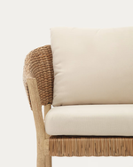 POLA Stackable set, 2 seater sofa & 2 armchairs in solid eucalyptus and faux-rattan, FSC