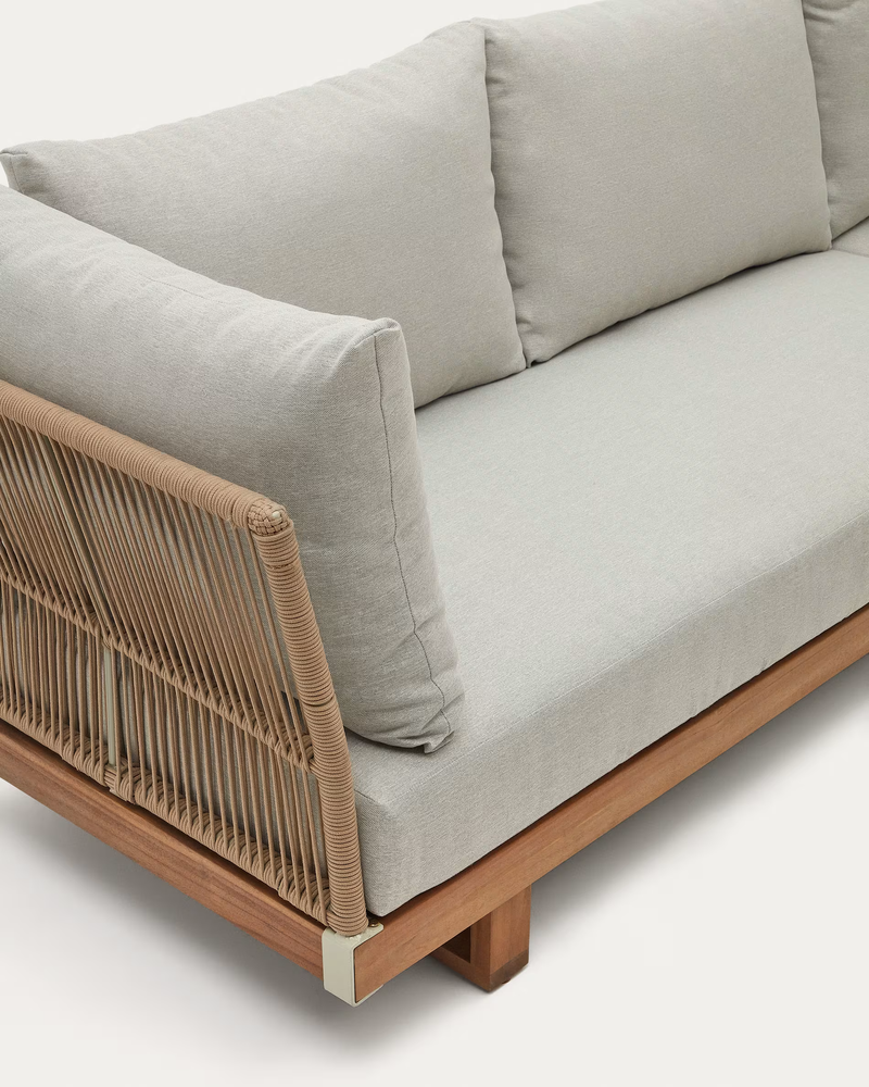 RACO 5 seater corner sofa and coffee table, made from solid acacia wood