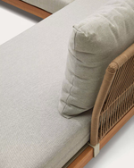 RACO 5 seater corner sofa and coffee table, made from solid acacia wood