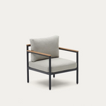 AIGUAFREDA Set - Dvosjed, 2 fotelje i stolić od sivog aluminija i bagrema