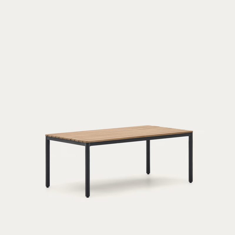 AIGUAFREDA Set - Dvosjed, 2 fotelje i stolić od sivog aluminija i bagrema