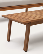 FRARES Set, 2 seater sofa, 2 armchairs & coffee table, made from solid acacia wood