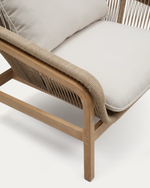 VELLANA Garnitura trosjed, 2 fotelje i stolić od punog bagrema