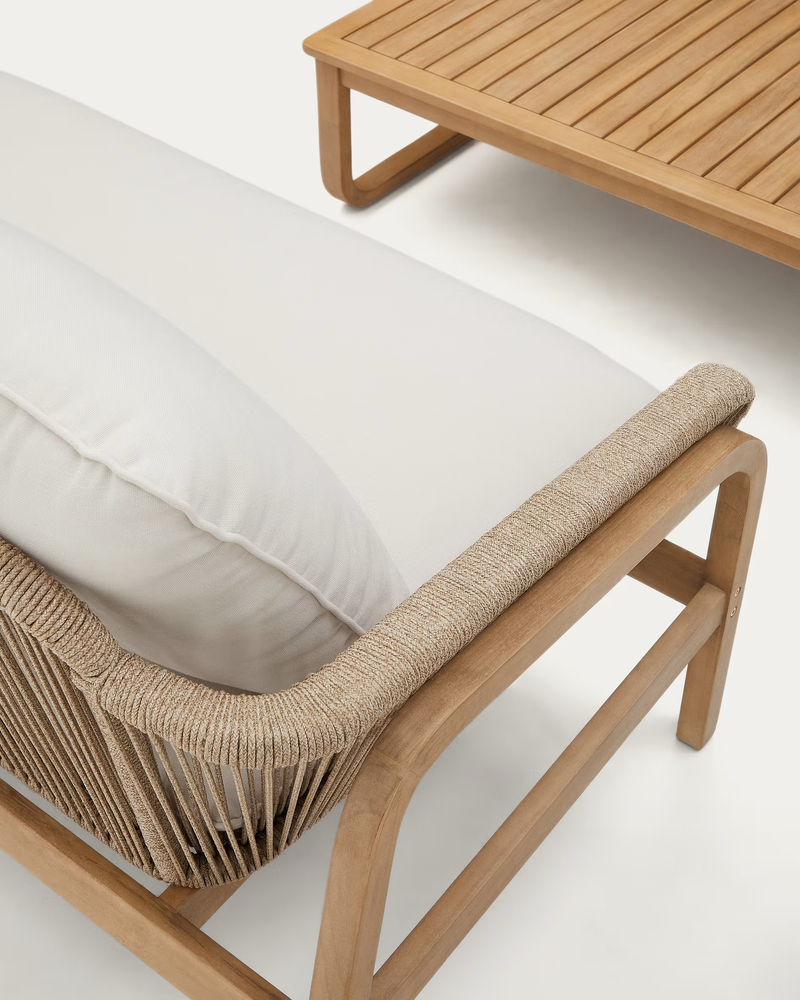 VELLANA Garnitura trosjed, 2 fotelje i stolić od punog bagrema