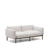 SORELLS 2-seater modular outdoor sofa in aluminium with beige finish 201 cm