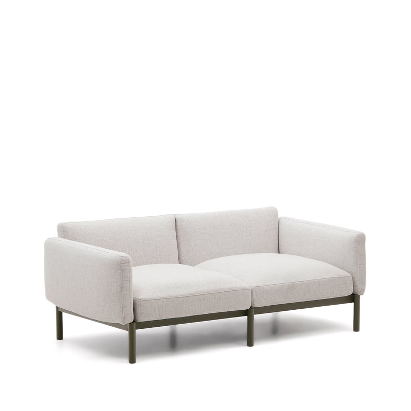 SORELLS 2-seater modular outdoor sofa in aluminium with beige finish 201 cm