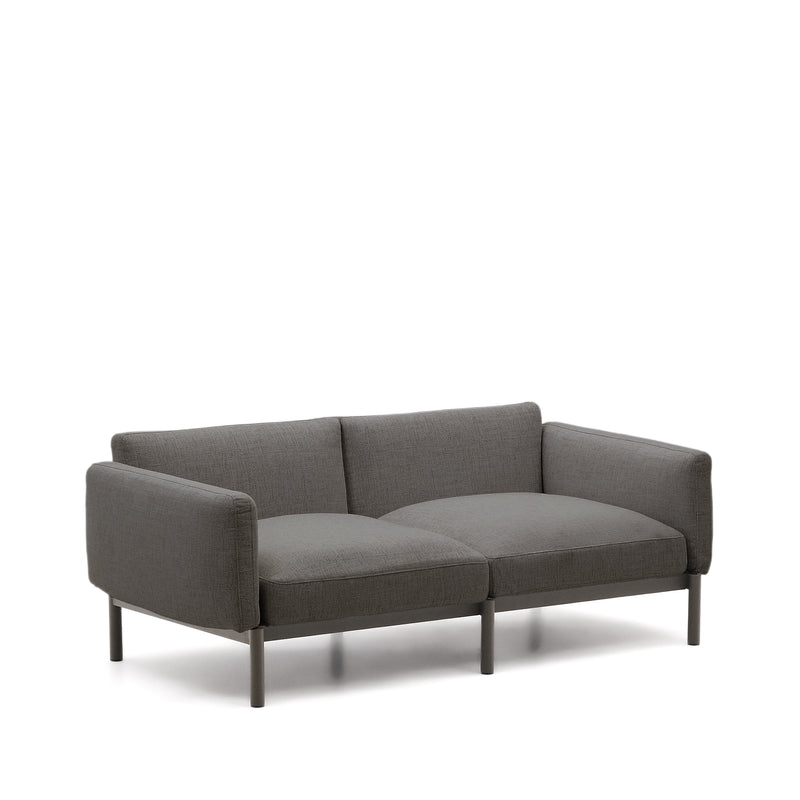 SORELLS 2-seater modular outdoor sofa in aluminium with grey finish 201 cm