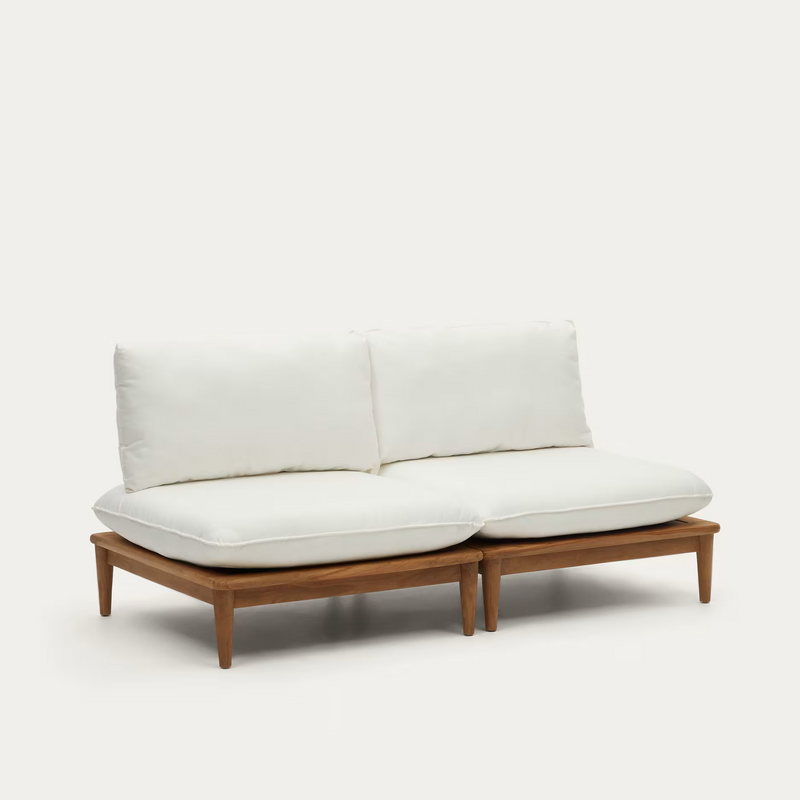 PORTITXOL Set od 2 modularne fotelje od pune tikovine