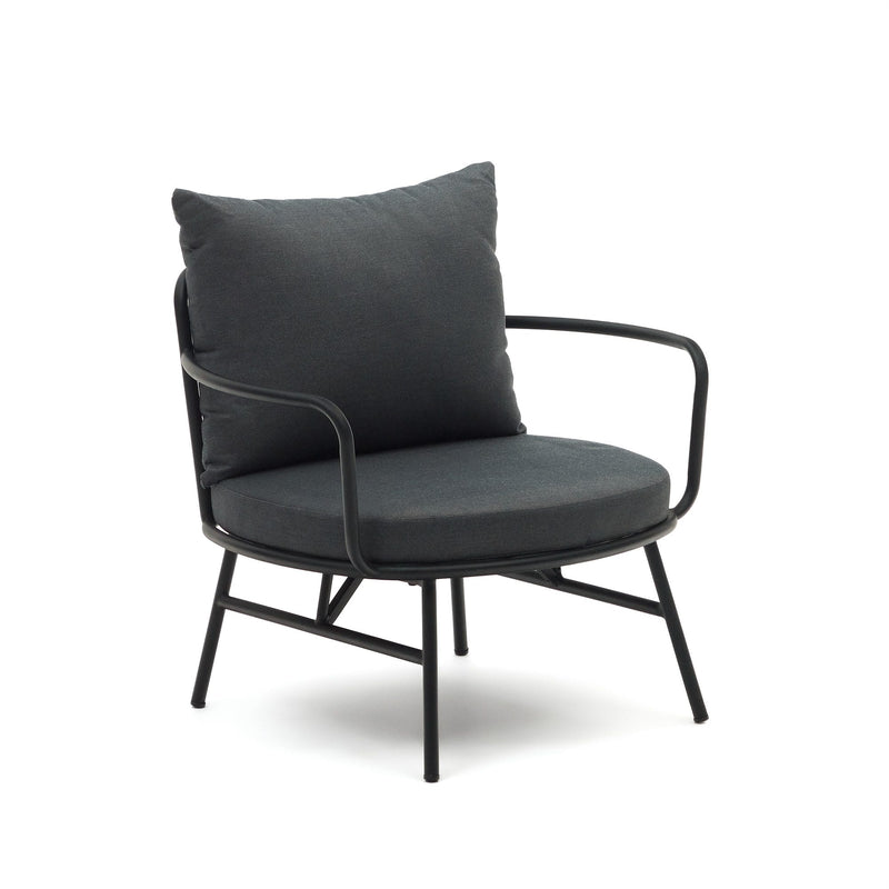 BRAMANT Steel armchair with black finish