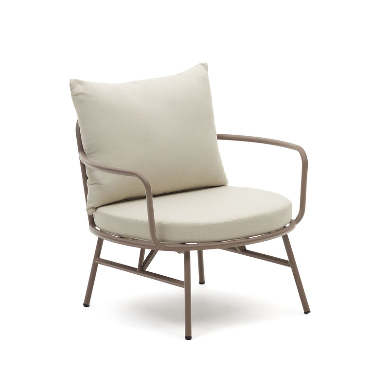 BRAMANT Steel armchair with mauve finish