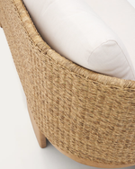 XORIGUER 3-seater sofa in synthetic rattan and 100% FSC solid eucalyptus wood