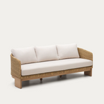 XORIGUER 3-seater sofa in synthetic rattan and 100% FSC solid eucalyptus wood