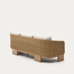 XORIGUER 3-seater sofa in synthetic rattan and 100% FSC solid eucalyptus wood