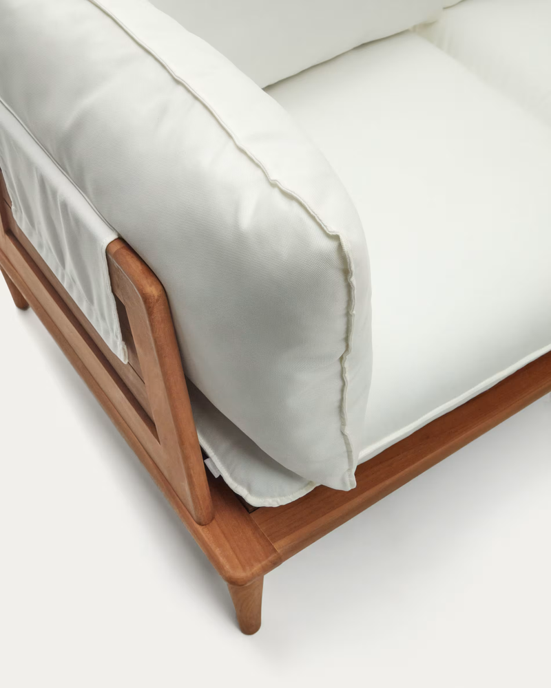 PORTITXOL Set od 2 kutne fotelje, 2 fotelje i 2 stolića od punog drva tikovine