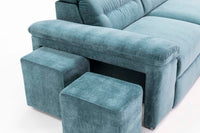 LIKA Sofa-bed with pull-out pouffes and container