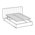 KILIAN Krevet s podnim okvirom kreveta, sistem drvenih letvica s povišenim horizontalnim mehanizmom