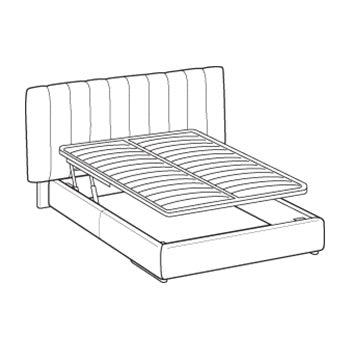 KILIAN Krevet s podnim okvirom kreveta, sistem drvenih letvica s povišenim horizontalnim mehanizmom