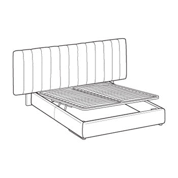 KILIAN Krevet s podnim okvirom kreveta, sustav drvenih letvica s podiznim mehanizmom na škare