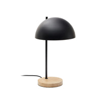 CATLAR Ash wood and metal table lamp in a black painted finish  99