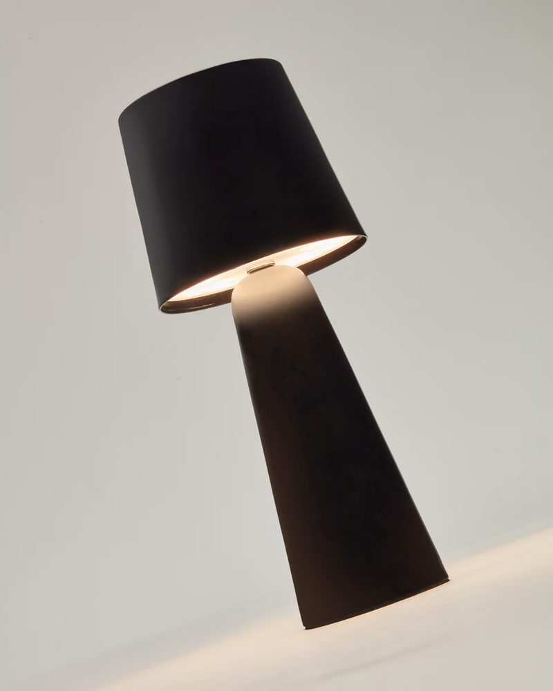 ARENYS Outdoor metal table lamp in a black painted finish