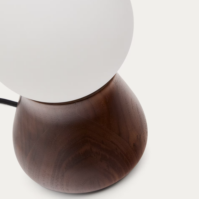 OKENI table lamp made of walnut veneer and glass