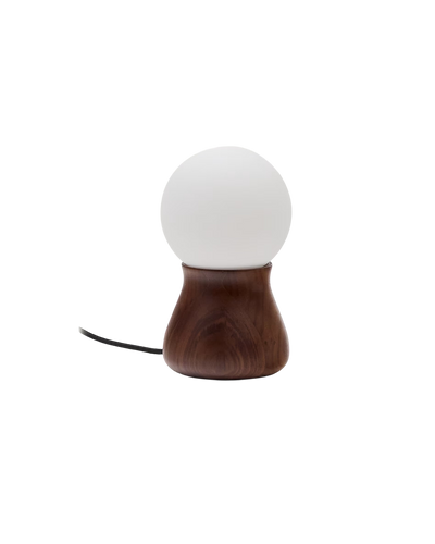 OKENI table lamp made of walnut veneer and glass