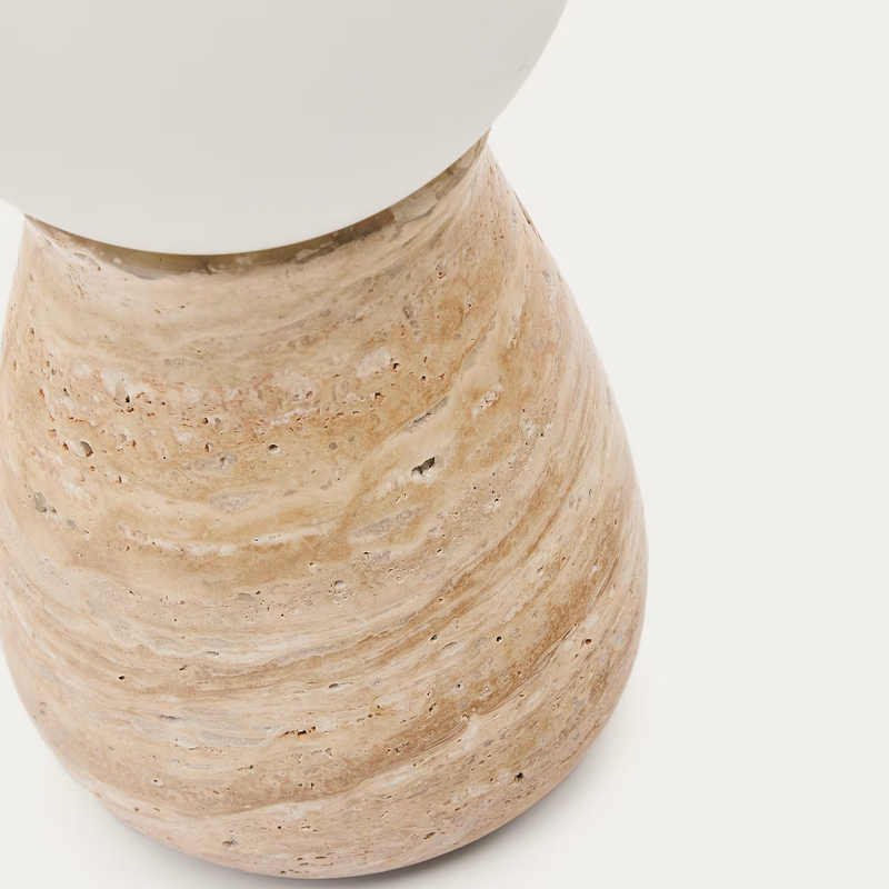 OKENI table lamp made of travertine and glass
