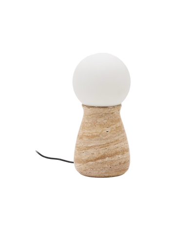 OKENI table lamp made of travertine and glass