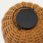 SARANELLA Large portable table lamp made of artificial rattan in brown