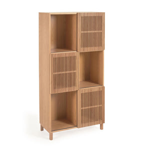 BEYLA Solid oak shelf unit with oak veneer 84.3 x 170 cm FSC 100%