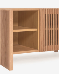 BEYLA Solid oak shoe cabinet with oak veneer, 98.5 cm FSC 100%