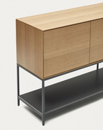 VEDRANA 3 door sideboard in oak veneer with steel legs, 195 x 80 cm