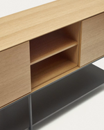 VEDRANA 3 door sideboard in oak veneer with steel legs, 195 x 80 cm