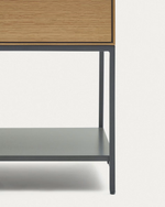 VEDRANA 3 door sideboard in oak veneer with steel legs, 195 x 80 cm