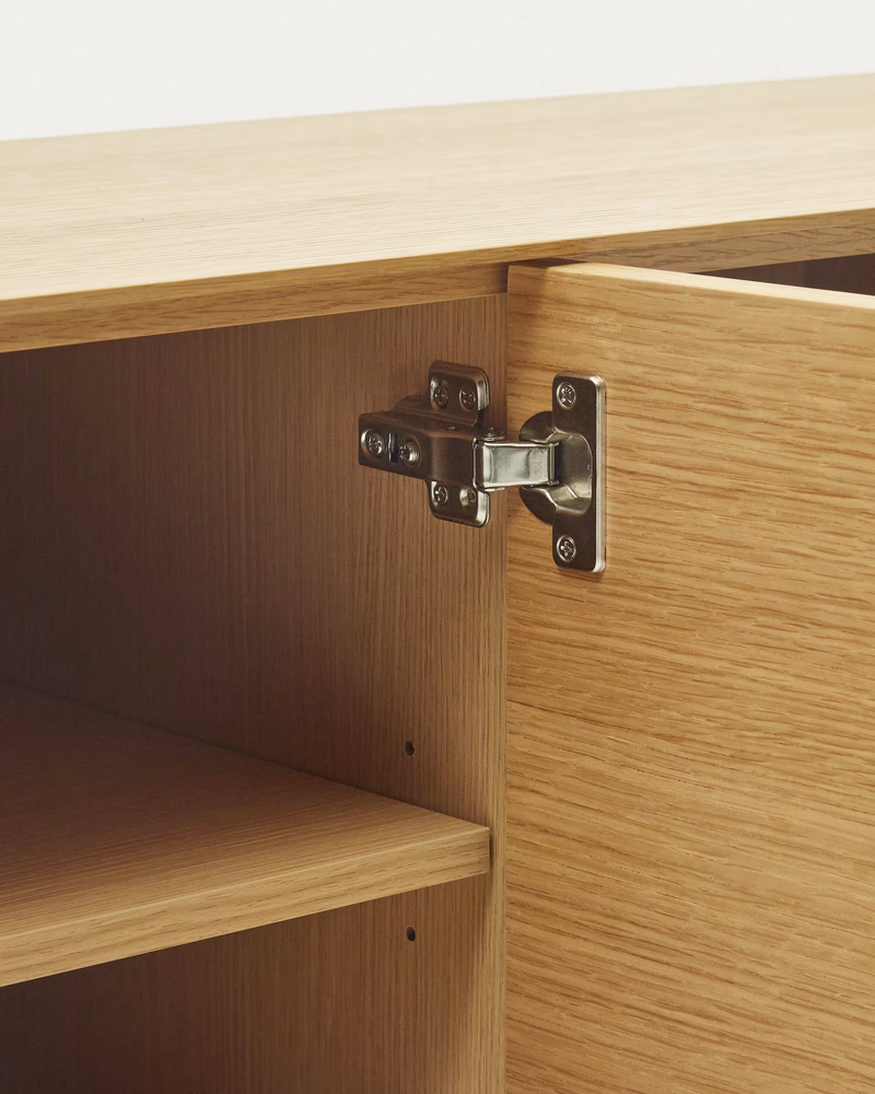 VEDRANA 3 door sideboard in oak veneer with steel legs, 195 x 80 cm