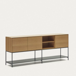 VEDRANA 3 door sideboard in oak veneer with steel legs, 195 x 80 cm