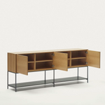 VEDRANA 3 door sideboard in oak veneer with steel legs, 195 x 80 cm