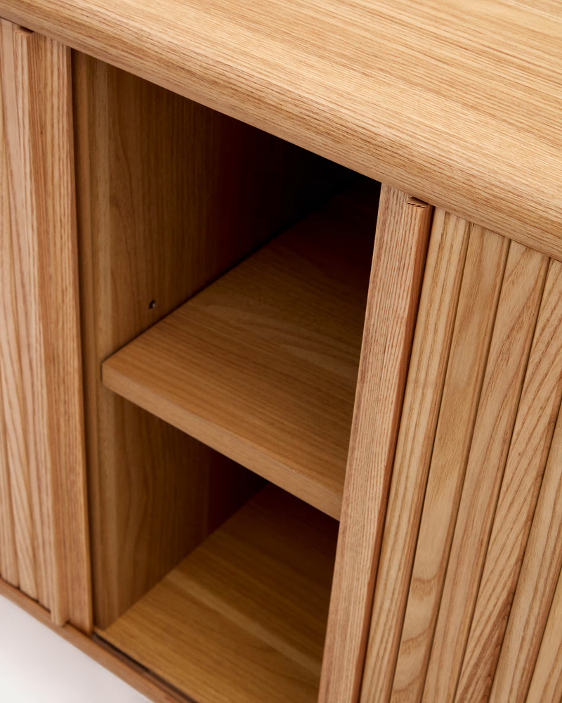 MAILEN  2 door sideboard in ash veneer with a natural finish 180 x 75 cm